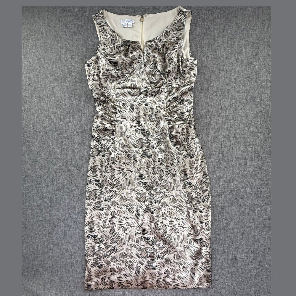 London Times Sheath Dress Elegant 6 Petite Sleeveless Silky Zipper Closure